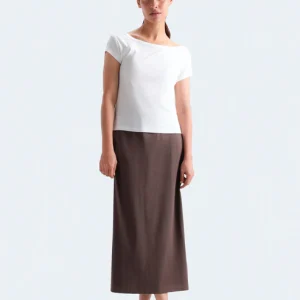 Ribbed Skirt With Side Slit